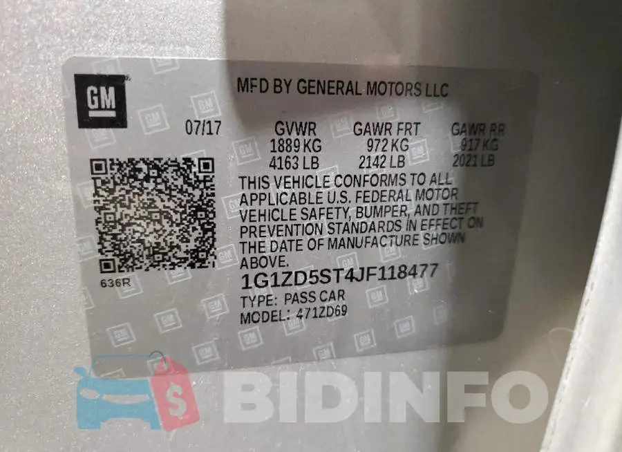 1G1ZD5ST4JF118477 Photo# 12
