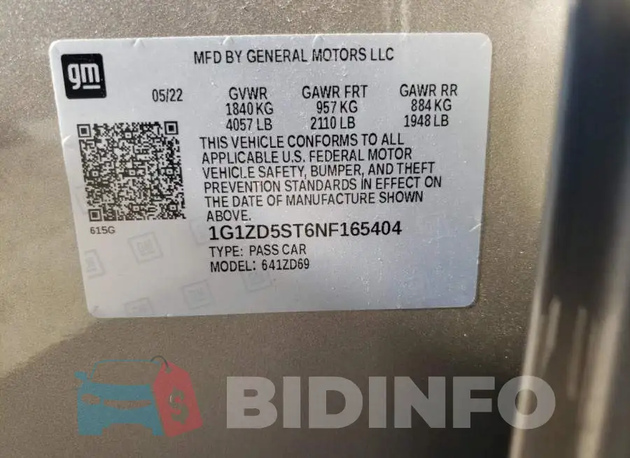 1G1ZD5ST6NF165404 Photo# 12