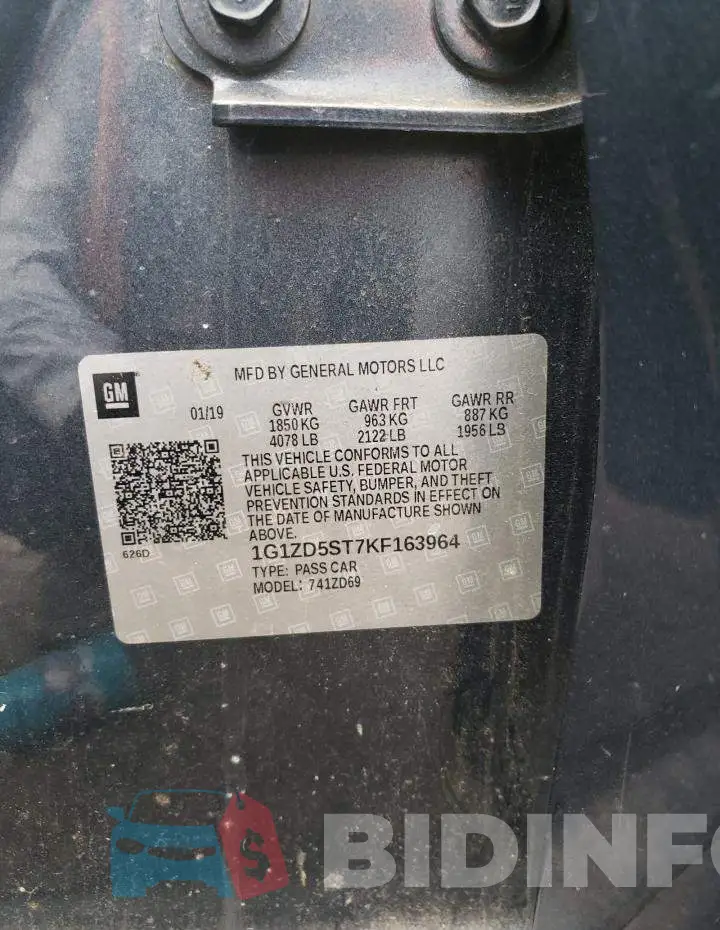1G1ZD5ST7KF163964 Photo# 13