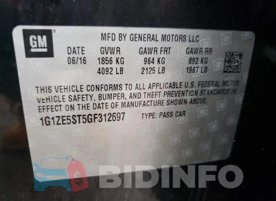 1G1ZE5ST5GF312697 Photo# 12