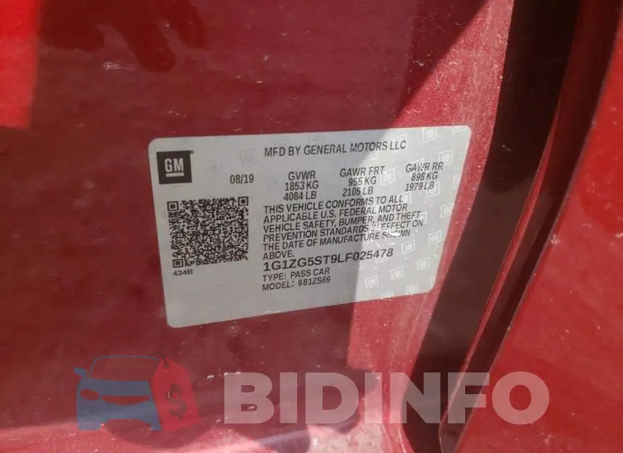 1G1ZG5ST9LF025478 Photo# 10