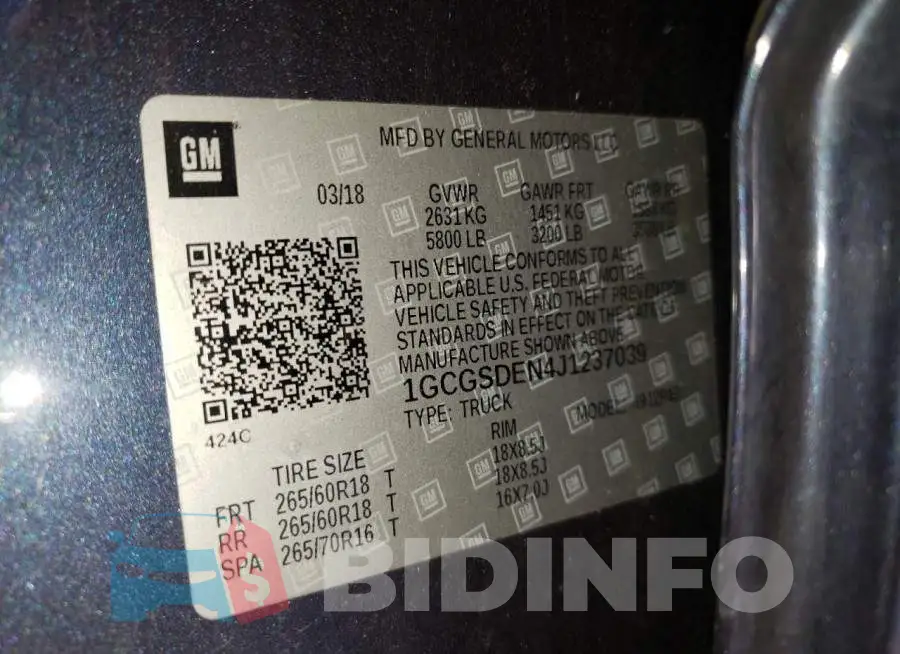 1GCGSDEN4J1237039 Photo# 12