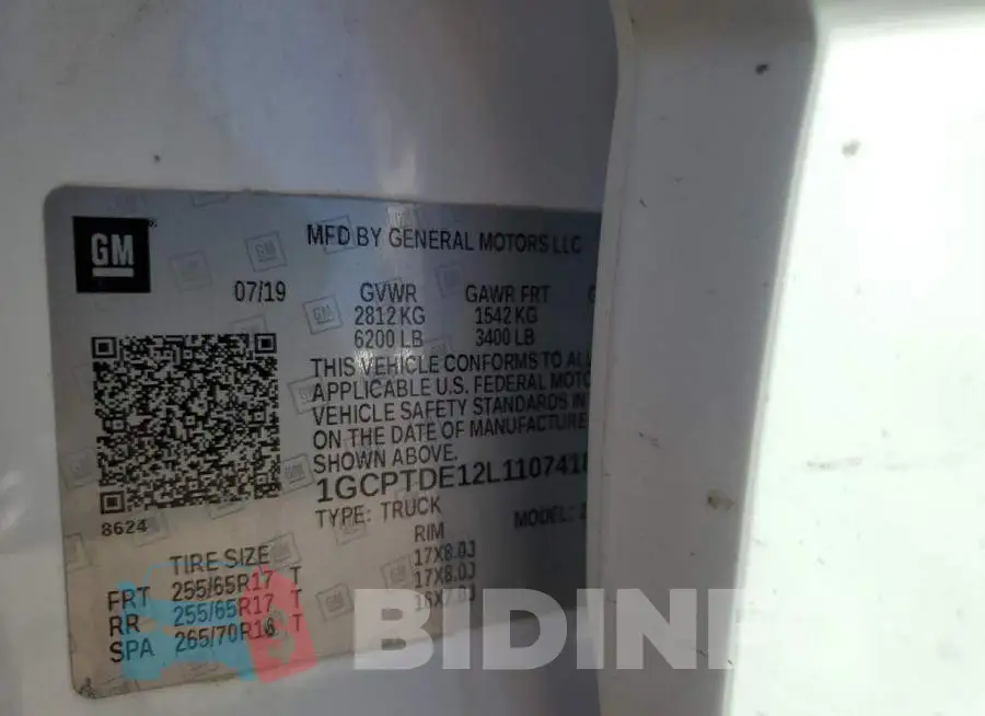 1GCPTDE12L1107418 Photo# 10