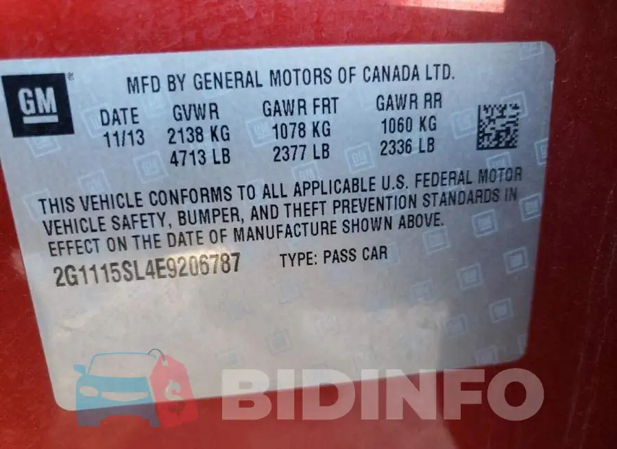 2G1115SL4E9206787 Photo# 10