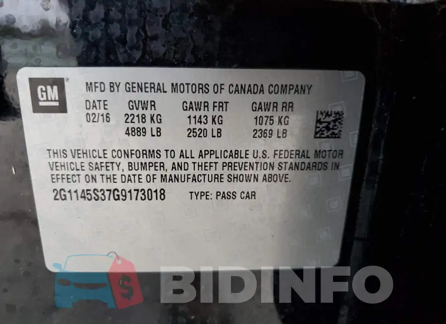 2G1145S37G9173018 Photo# 12