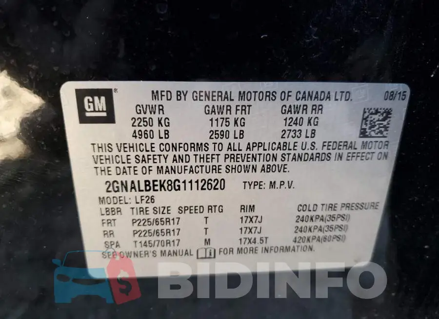 2GNALBEK8G1112620 Photo# 10