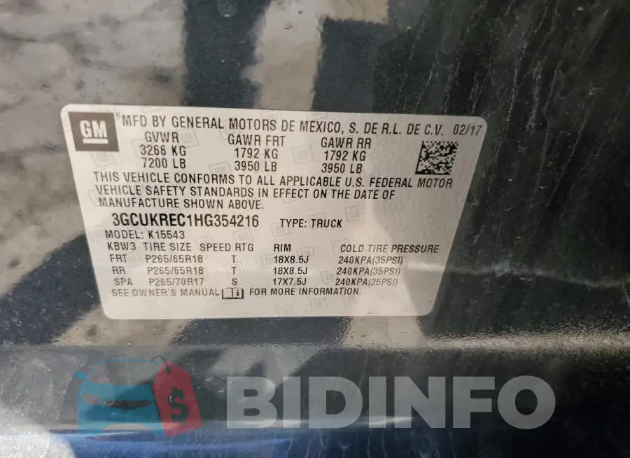 3GCUKREC1HG354216 Photo# 12