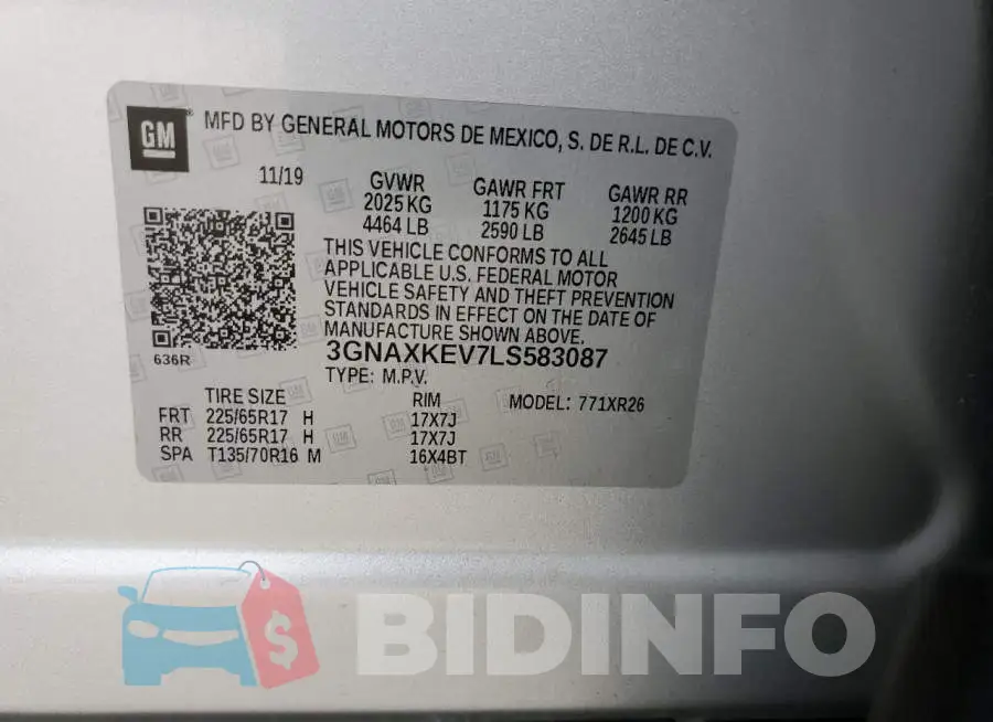 3GNAXKEV7LS583087 Photo# 13