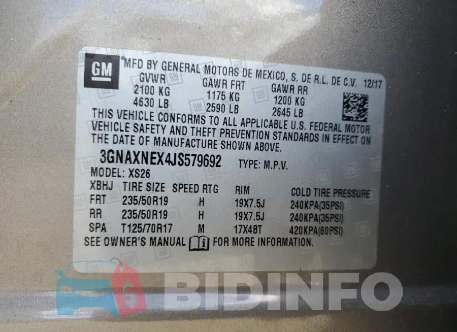 3GNAXNEX4JS579692 Photo# 10