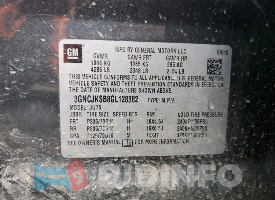 3GNCJKSB8GL128382 Photo# 13