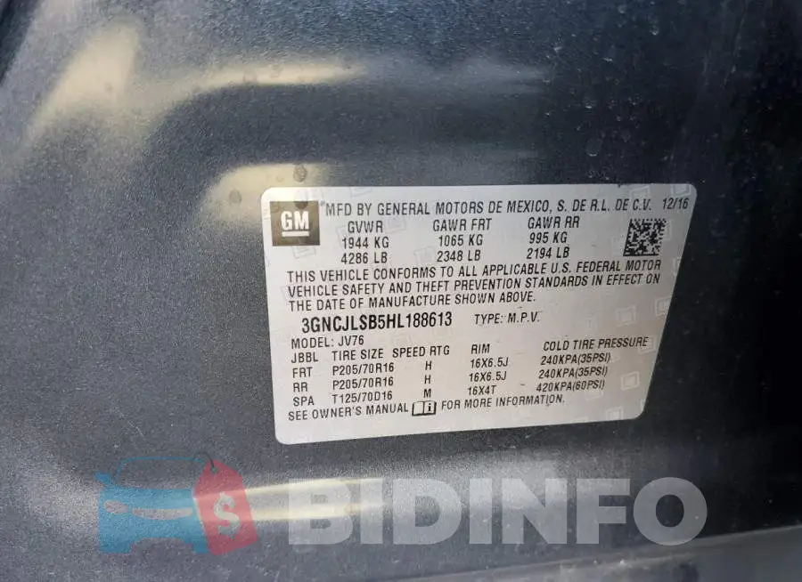 3GNCJLSB5HL188613 Photo# 12