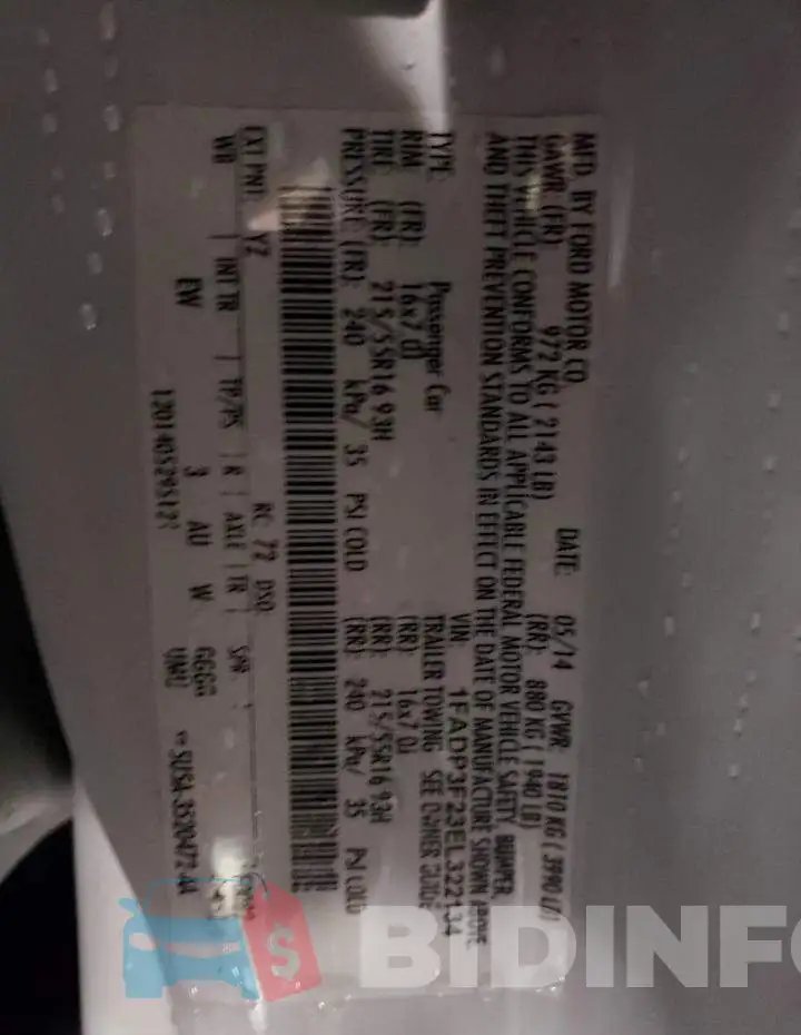 1FADP3F23EL322134 Photo# 12