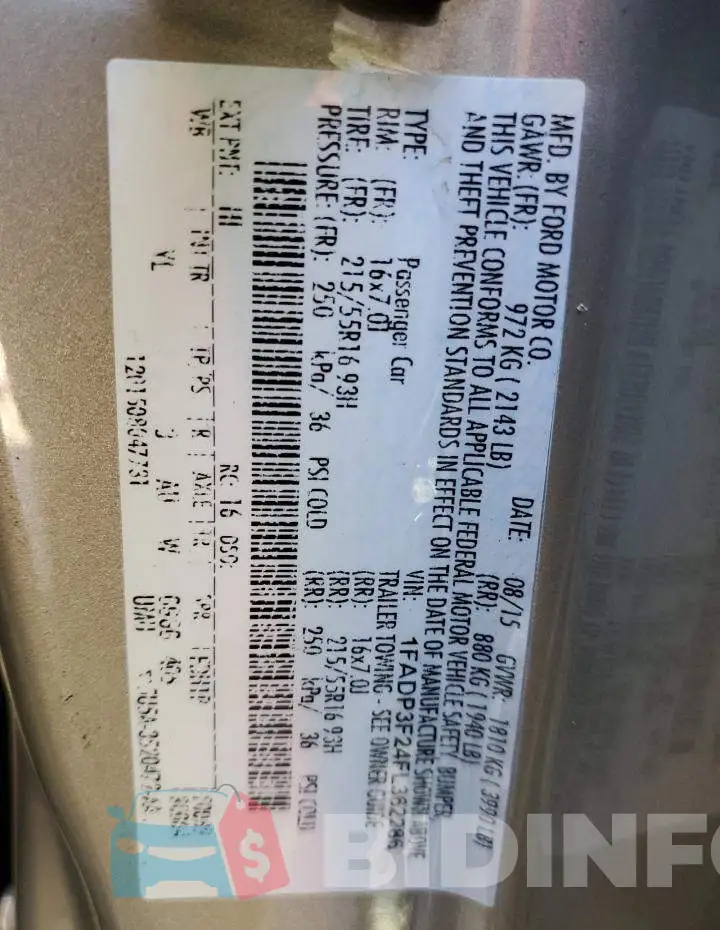 1FADP3F24FL362286 Photo# 13