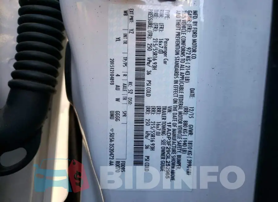 1FADP3F29GL252965 Photo# 12