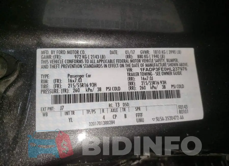 1FADP3FE0HL237976 Photo# 12