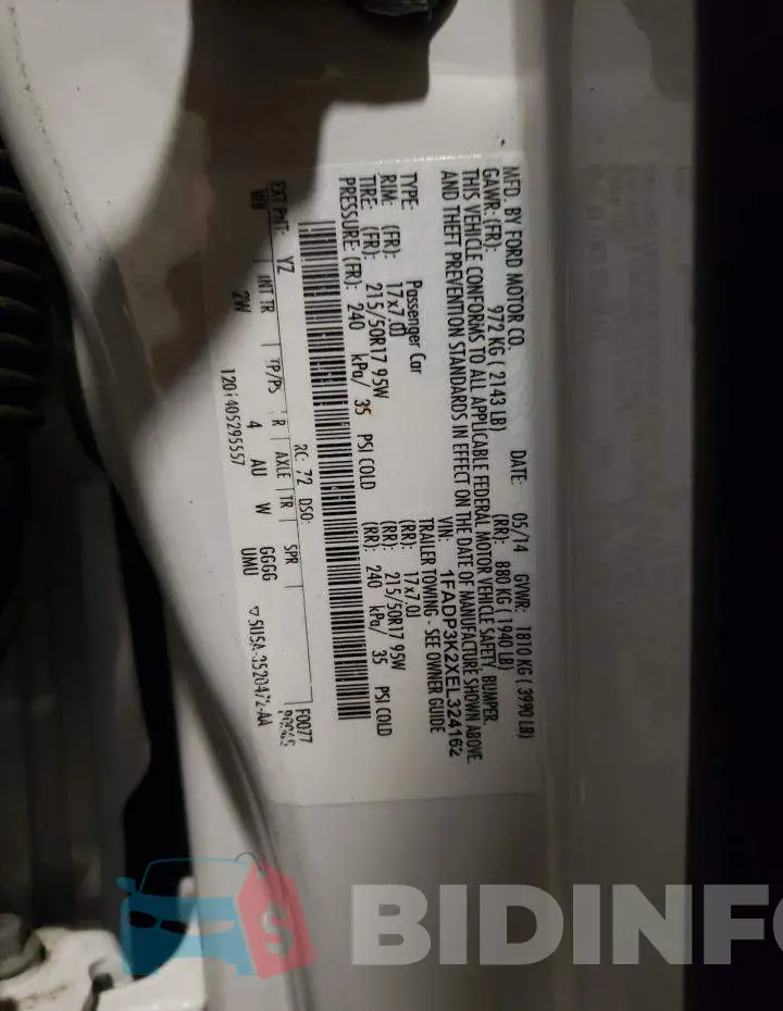 1FADP3K2XEL324162 Photo# 12