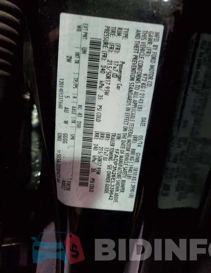 1FADP3N26EL339642 Photo# 10