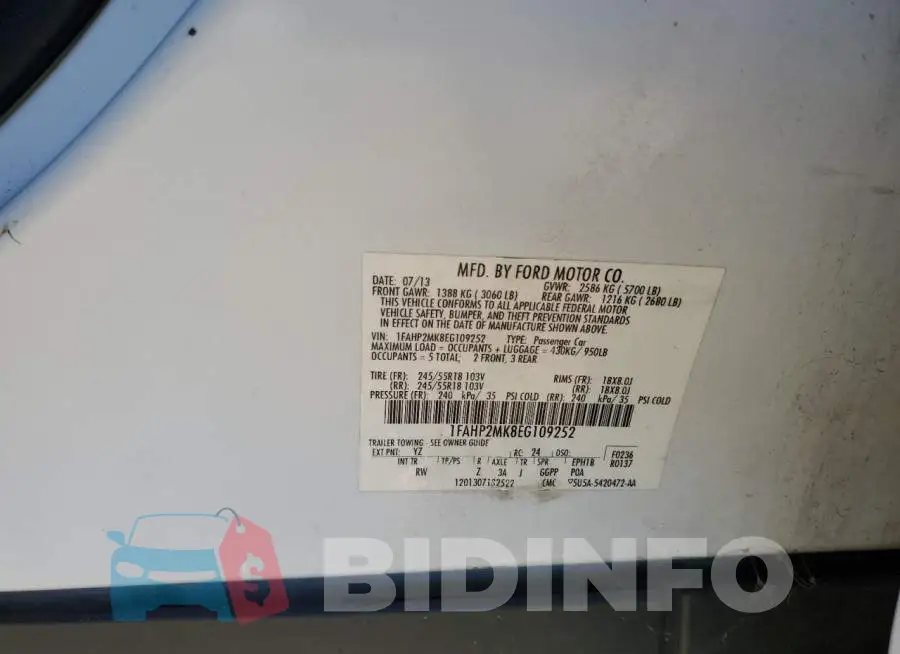 1FAHP2MK8EG109252 Photo# 9
