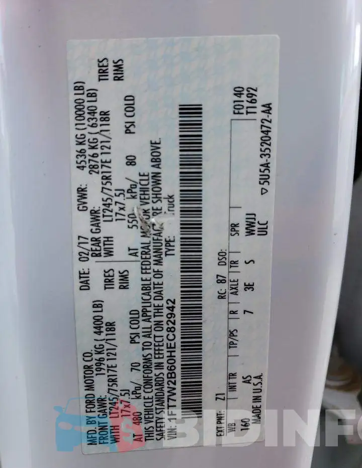 1FT7W2B60HEC82942 Photo# 12