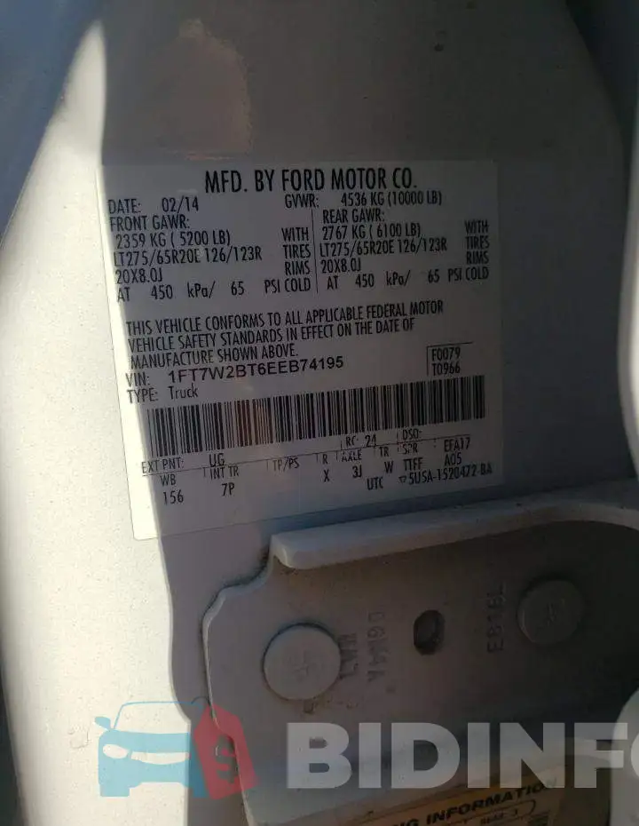 1FT7W2BT6EEB74195 Photo# 12
