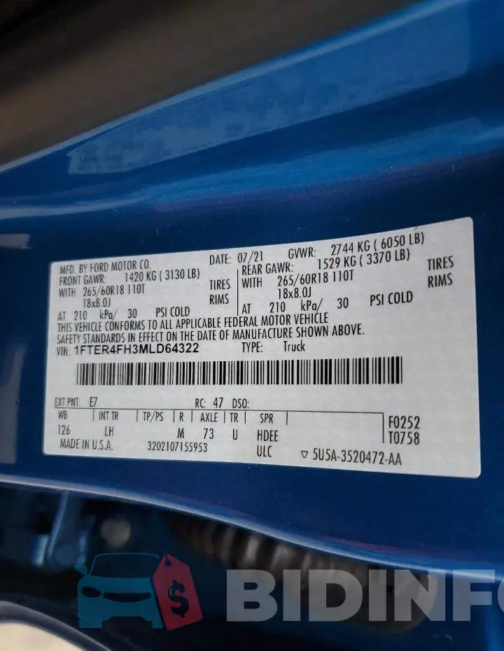 1FTER4FH3MLD64322 Photo# 10