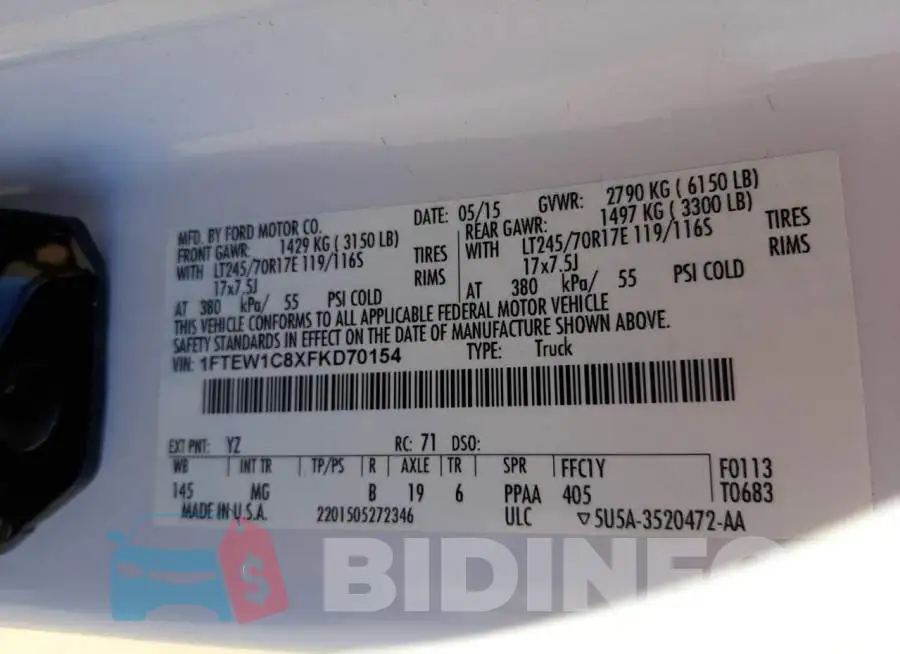 1FTEW1C8XFKD70154 Photo# 10