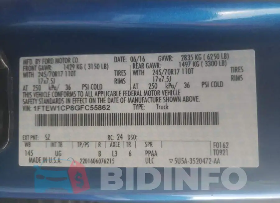 1FTEW1CP8GFC55862 Photo# 10