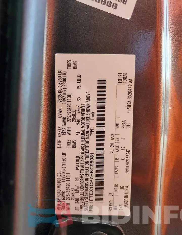 1FTEX1CP7HKC95081 Photo# 13