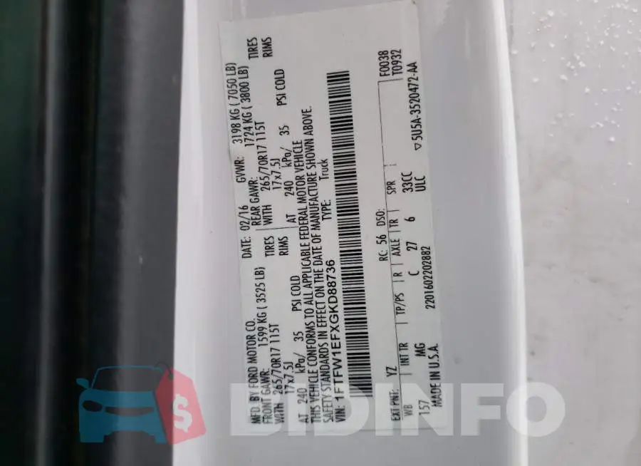 1FTFW1EFXGKD88736 Photo# 12