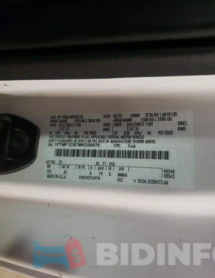1FTMF1CB7MKD58970 Photo# 13