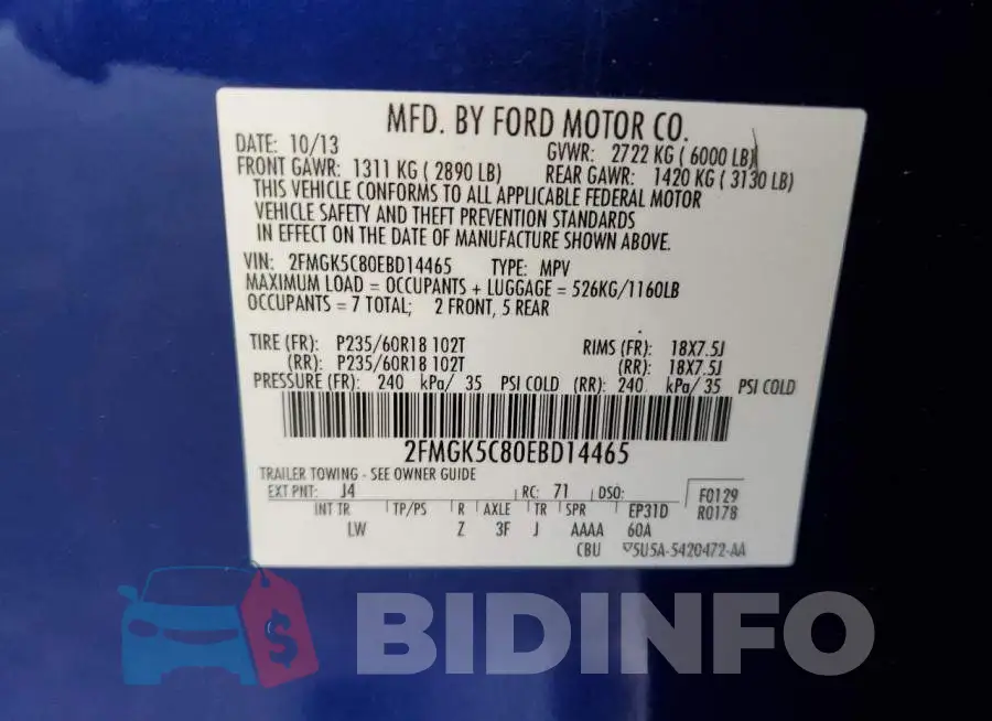 2FMGK5C80EBD14465 Photo# 13