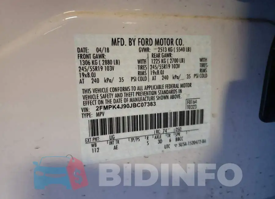 2FMPK4J90JBC07383 Photo# 10