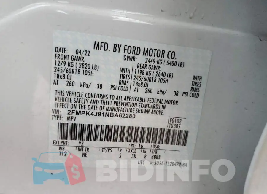 2FMPK4J91NBA62280 Photo# 10
