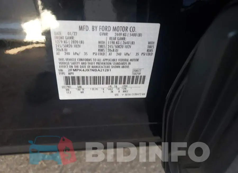 2FMPK4J97NBA21281 Photo# 10