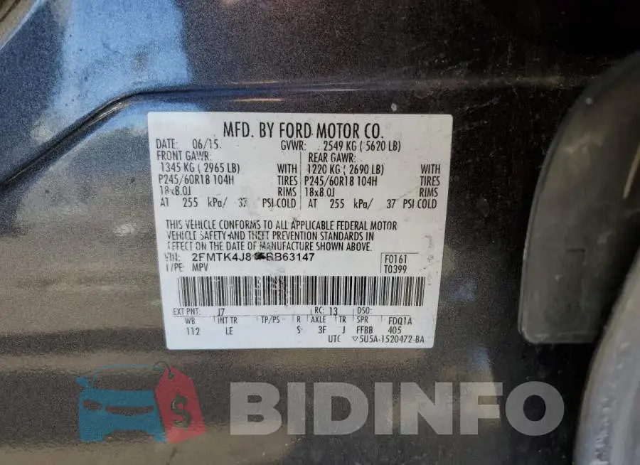 2FMTK4J81FBB63147 Photo# 13