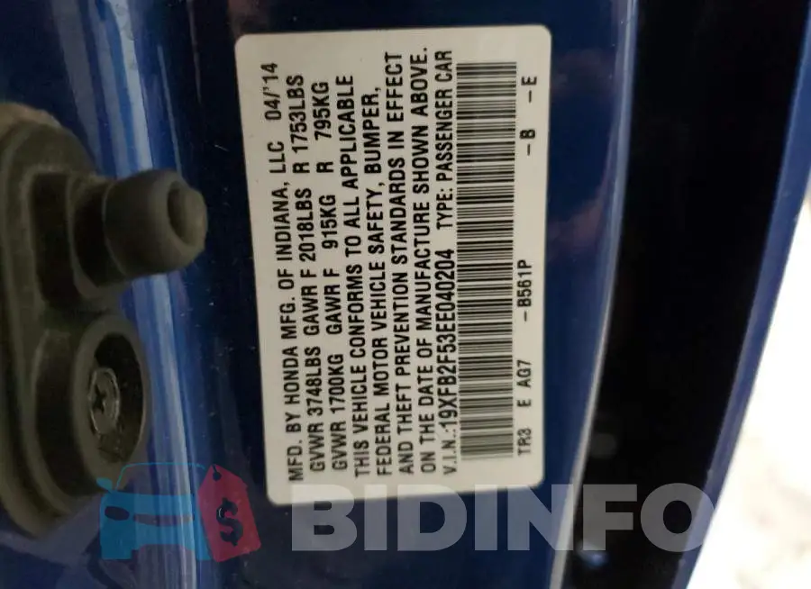 19XFB2F53EE040204 Photo# 12