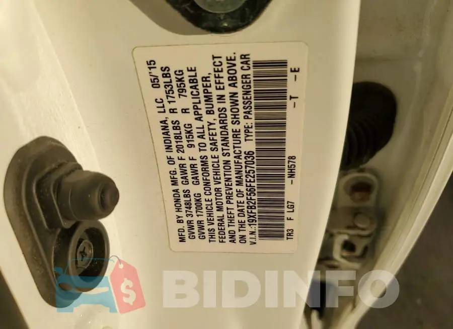 19XFB2F56FE257036 Photo# 10