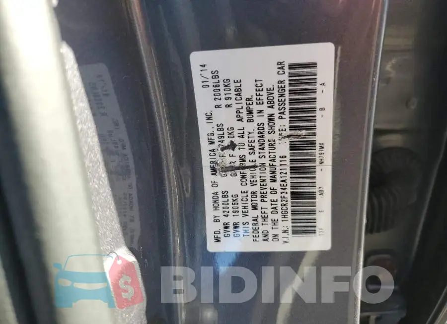 1HGCR2F34EA121116 Photo# 12