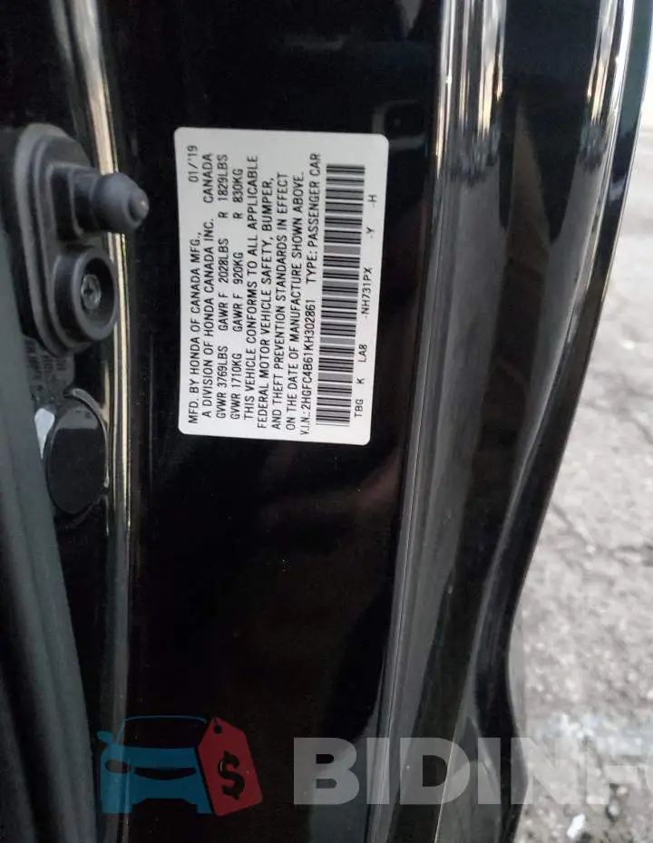 2HGFC4B61KH302861 Photo# 13