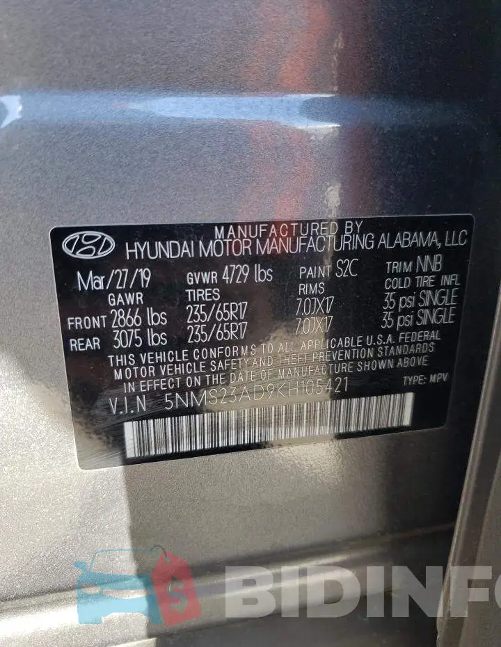 5NMS23AD9KH105421 Photo# 13