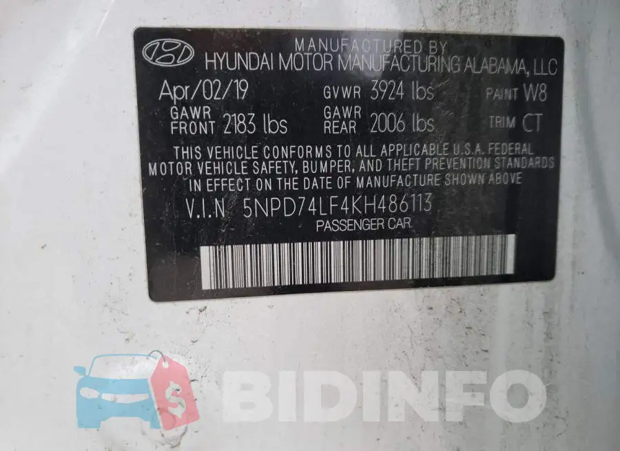 5NPD74LF4KH486113 Photo# 12