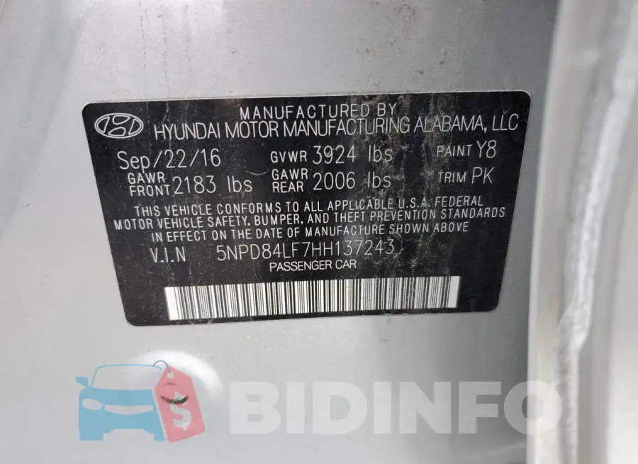 5NPD84LF7HH137243 Photo# 13
