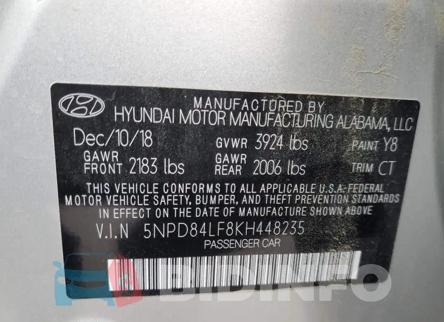 5NPD84LF8KH448235 Photo# 12