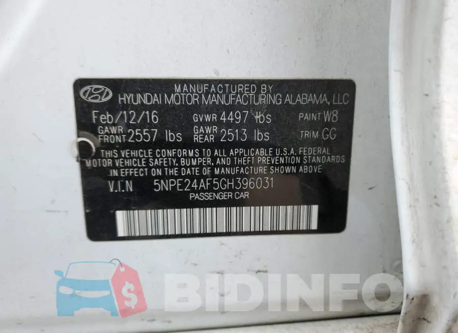 5NPE24AF5GH396031 Photo# 12