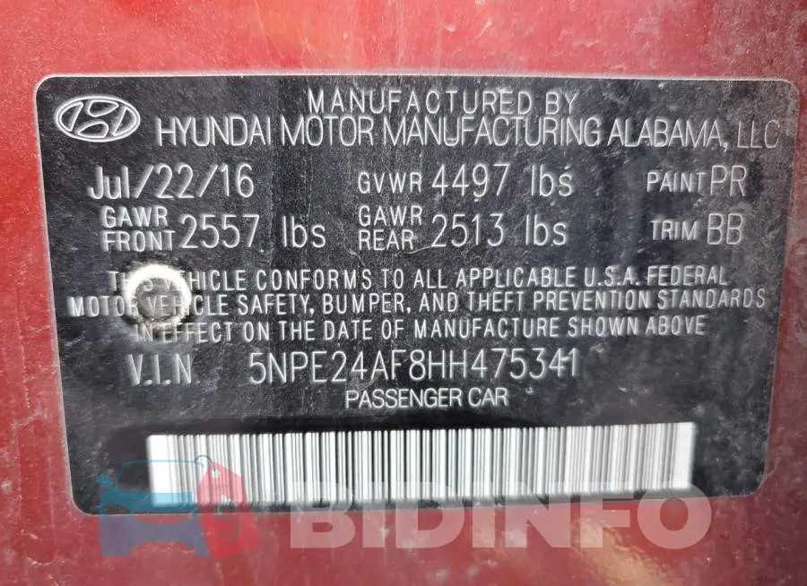 5NPE24AF8HH475341 Photo# 10