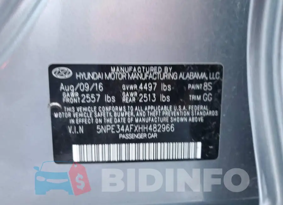 5NPE34AFXHH482966 Photo# 12