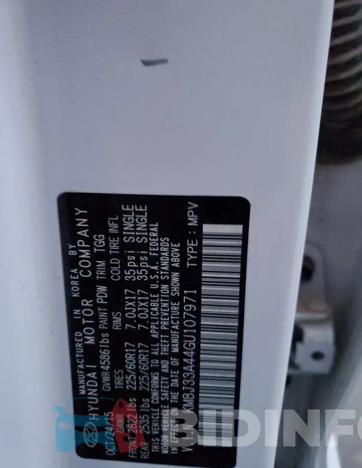 KM8J33A44GU107971 Photo# 13