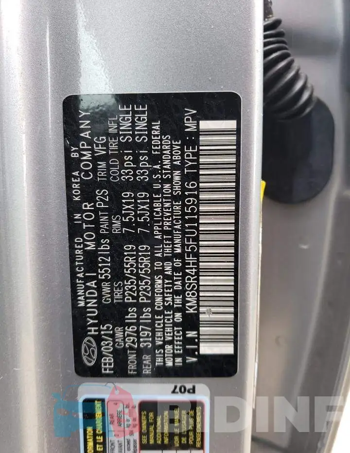 KM8SR4HF5FU115916 Photo# 10