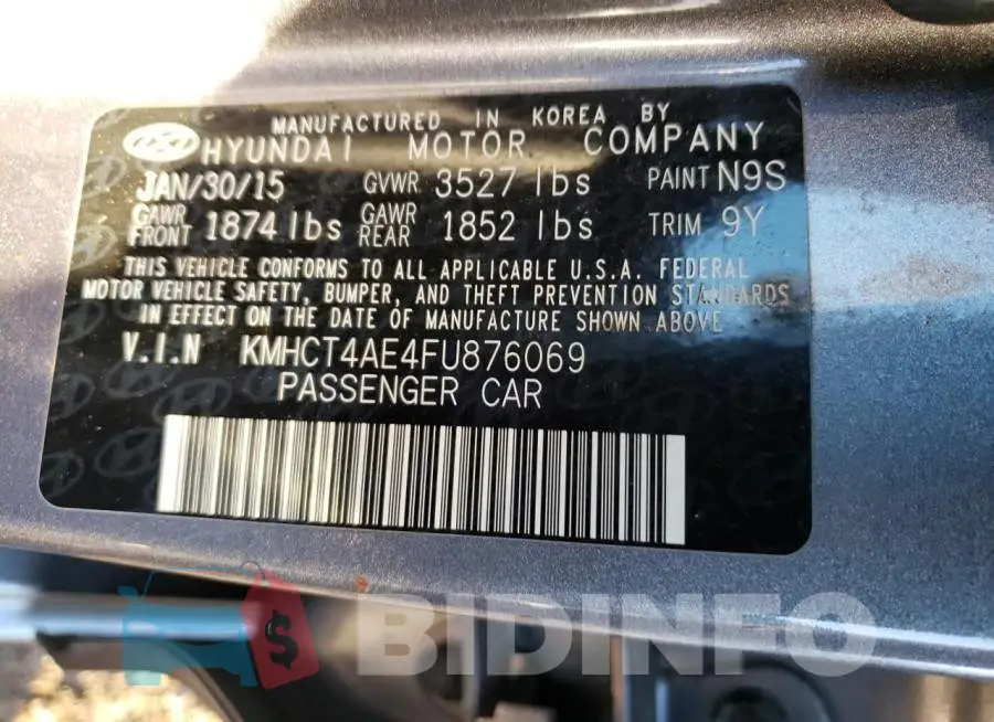 KMHCT4AE4FU876069 Photo# 12