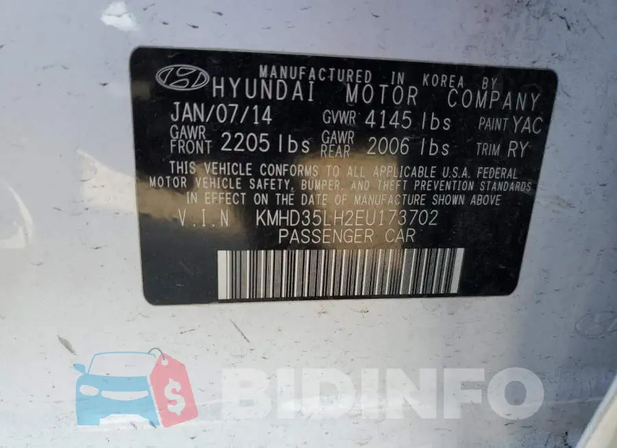 KMHD35LH2EU173702 Photo# 13